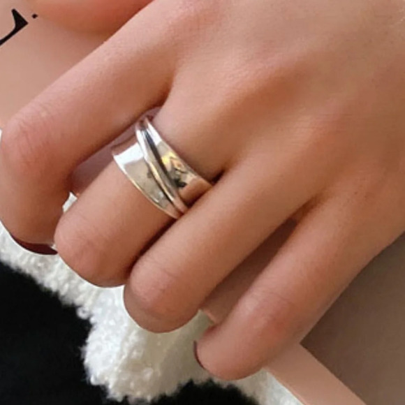 NEW‎ Unisex Abstract Band Ring 925 Sterling Silver Band Ring - Picture 7 of 14